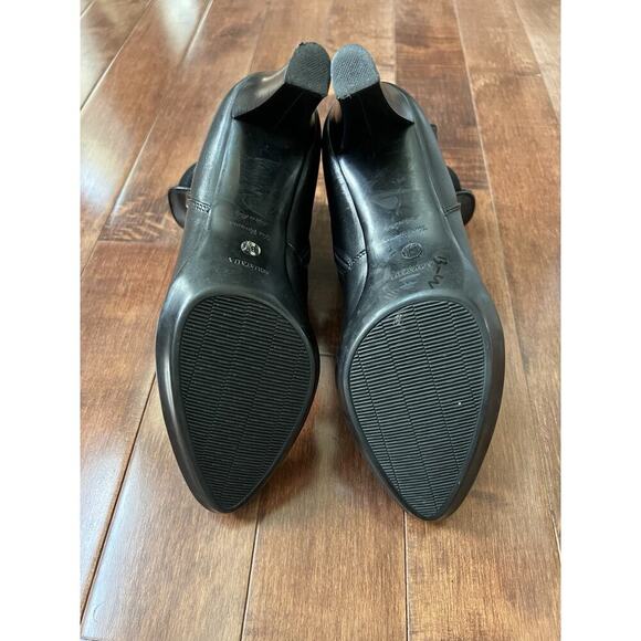 Aquatalia Black Leather Side Zip Royal Waterproof High heel Bootie Italy US 8.5 - Picture 9 of 12